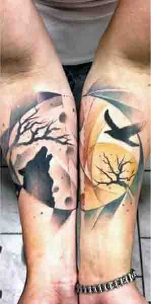 Sun And Moon Tattoo Designs For Men On Forearms