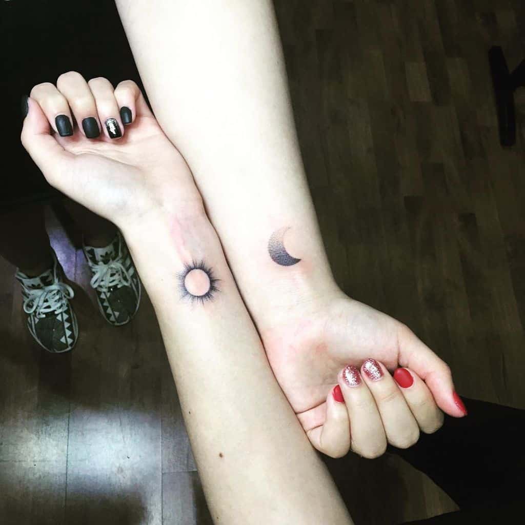 Sun Moon Friendship Tattoo