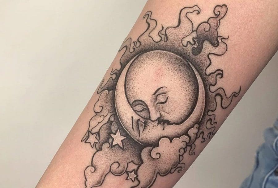 Moon Sun Stars Temporary Tattoo  Etsy Denmark