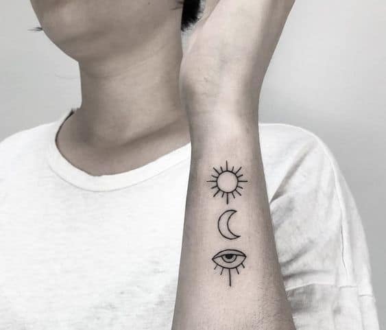 Sun Moon Truth Third Eye Tattoo