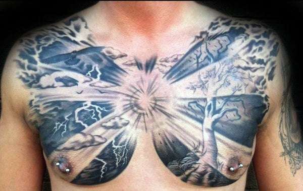 Man Chest Family Crest Tattoos