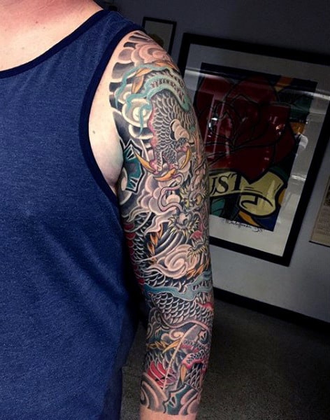 Super Dragon Tattoo Male Sleeves