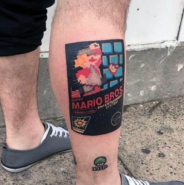 Mario Brothers New School Tattoo Celebrity Ink  Nerdy tattoos Gamer  tattoos Mario tattoo
