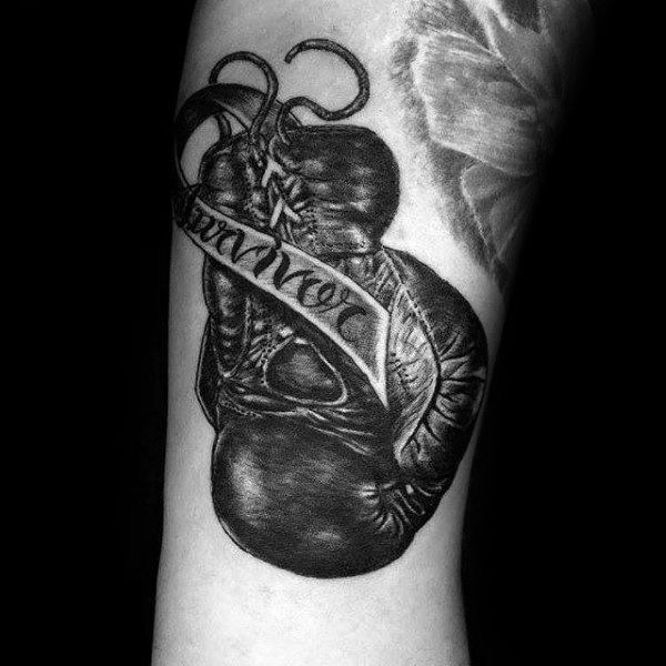 25 Best Boxing Gloves Tattoos Designs And Ideas For The Real Fighters  Boxing  gloves tattoo Tattoos Text tattoo
