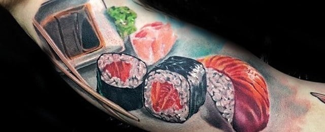 50 Sushi Tattoo Designs For Men - Japanese Food Ideas