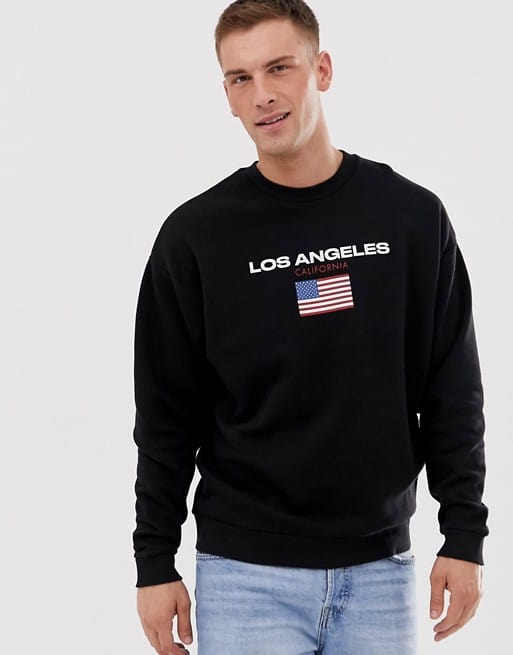 sweatshirt with Los Angeles text print