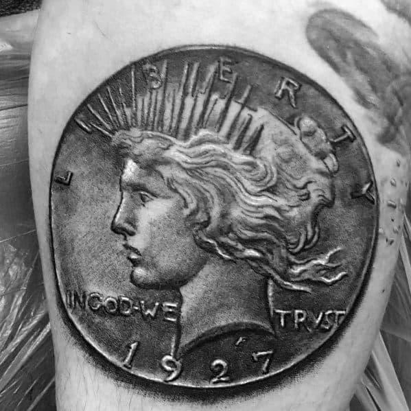 Dollar Coin  Tattoos by Aaron Broke