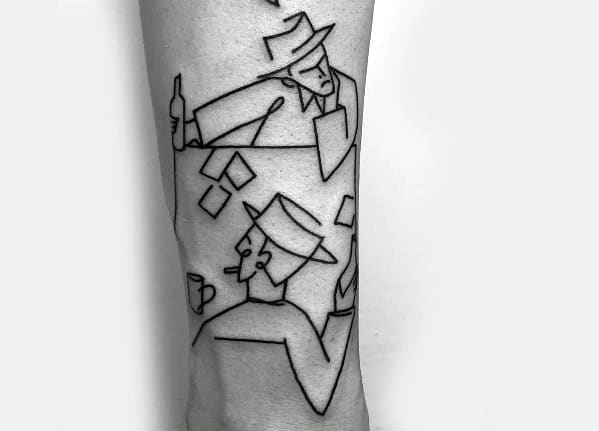 Sweet Mens Continuous Line Tattoo Ideas