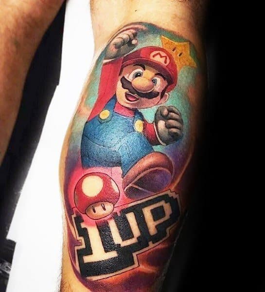 Super Mario 16 bit tattoo  Gamer tattoos Gaming tattoo Mario tattoo