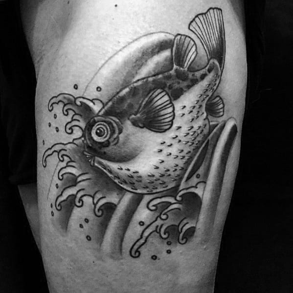 Sweet Mens Puffer Fish Tattoo Ideas