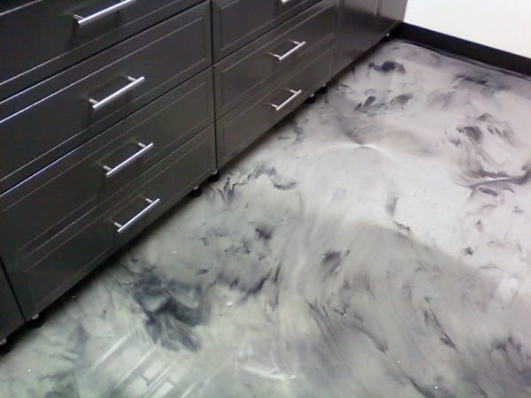 Swirl Marble Looking Epoxy Garage Floor Painting Ideas