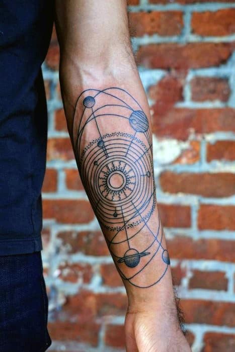 4. Geometric solar system tattoos. 