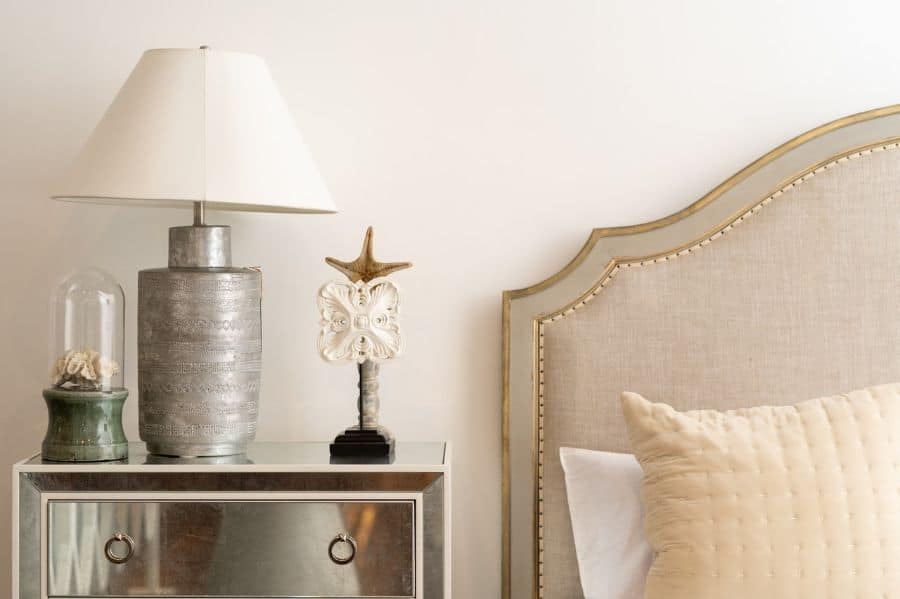 silver bedside lamp