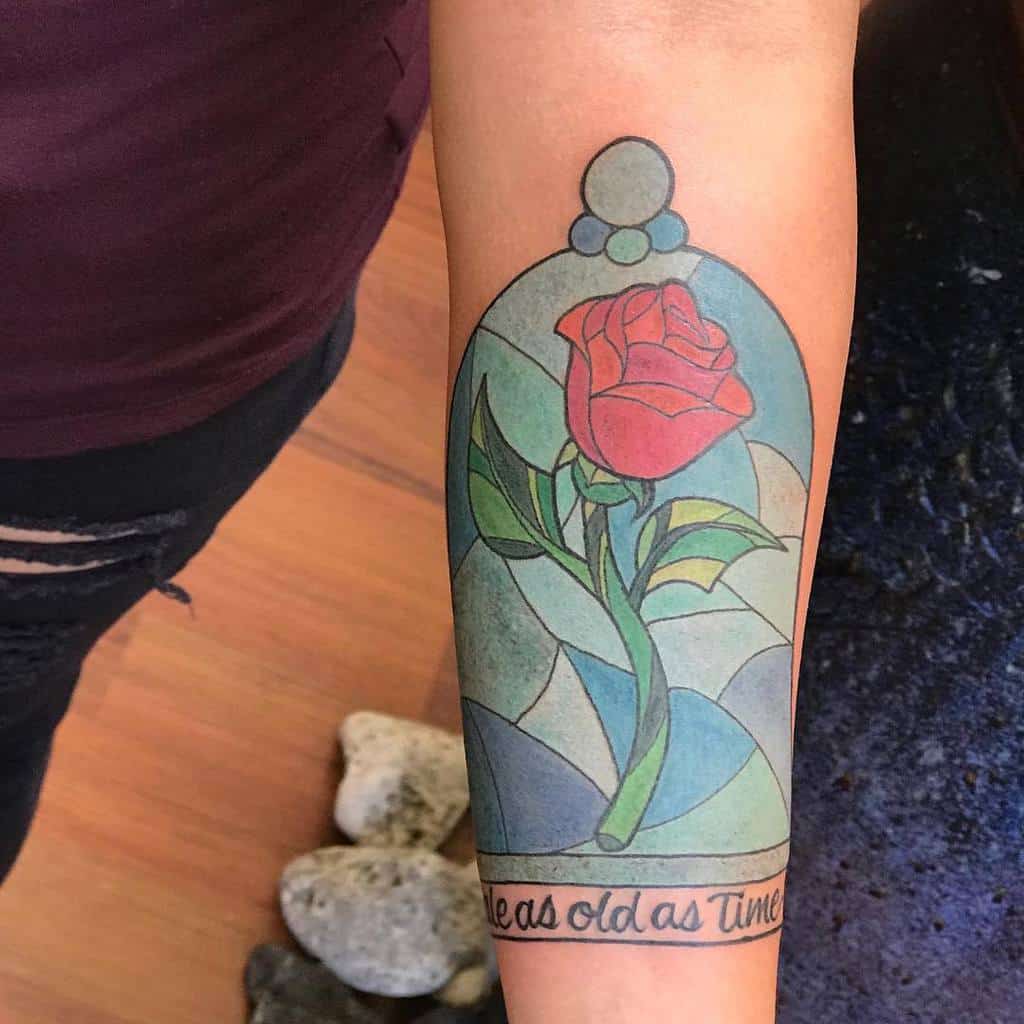 tale as old as time beauty and the beast rose tattoos akimicoco