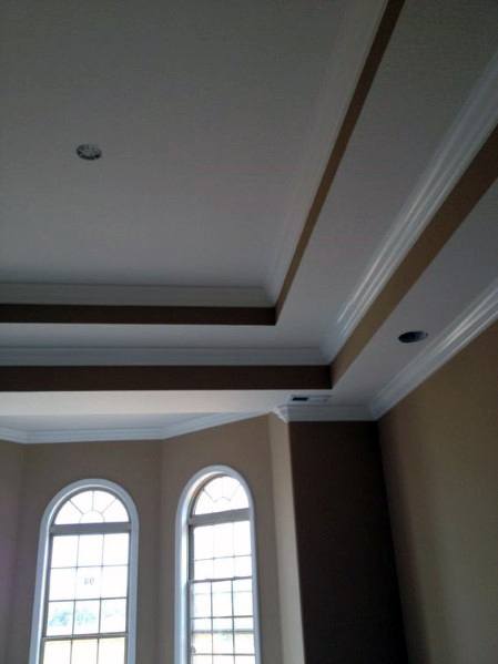 Tan And White Double Trey Ceilings For Dining Room