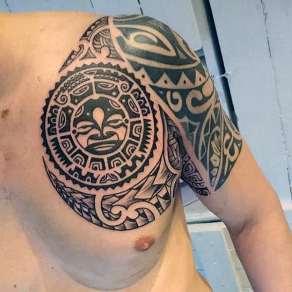 Tangata Whenua Maori Moko Mens Shoulder Tattoo