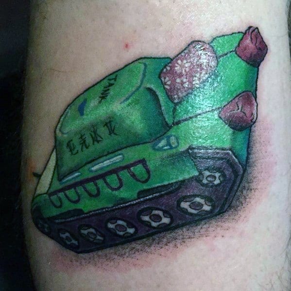 Tank Fireworks Tattoo For Men