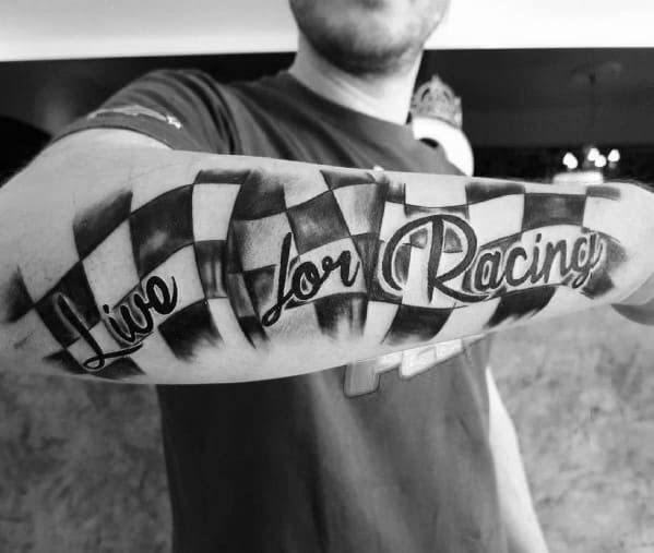 40 Checkered Flag Tattoo Ideas For Men - Racing Designs