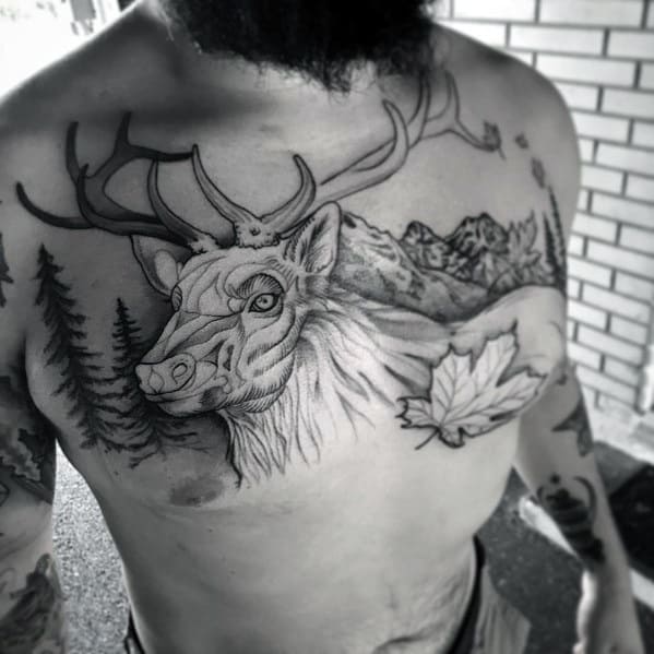 Tattoo Elk Ideas For Guys