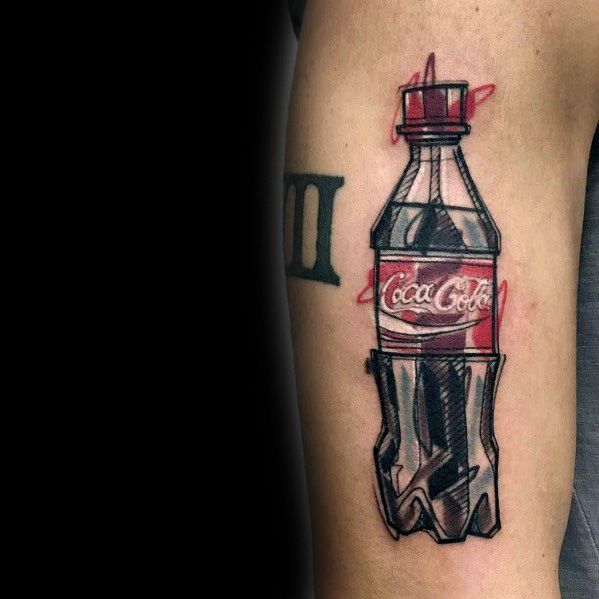 60 Coca Cola Tattoo Ideas For Men - Beverage Designs