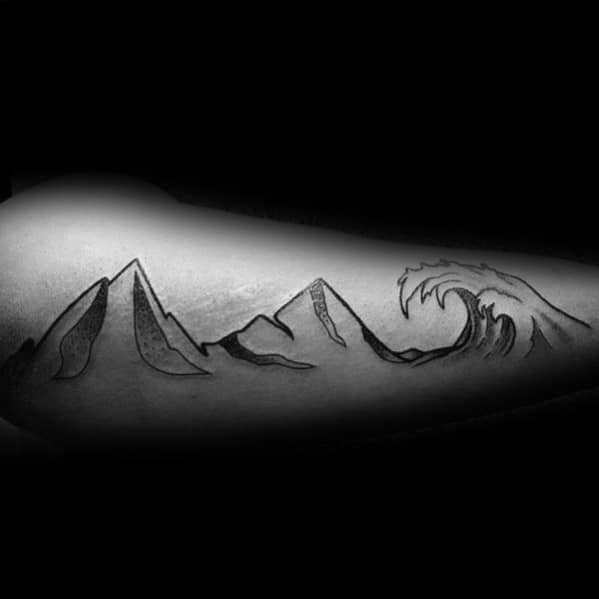 Tattoo Mountain Wave Designs For Men