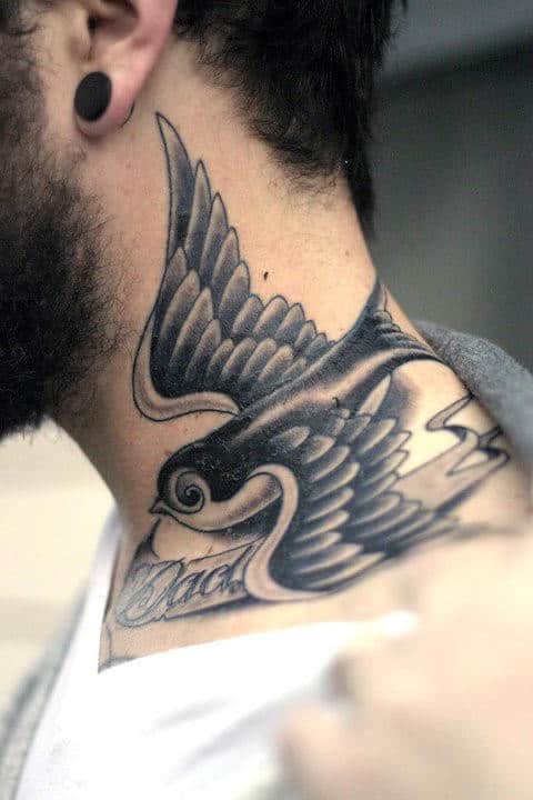 Bird Tattoo Neck
