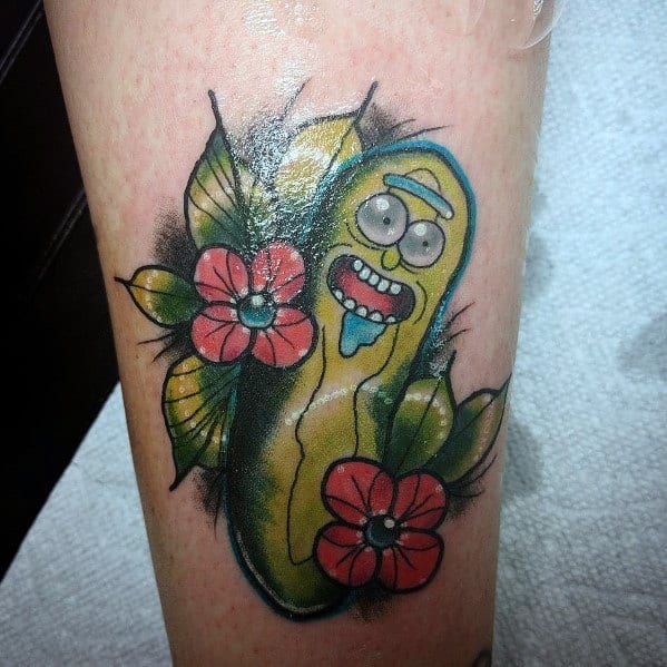 Tattoo Pickle Rick Floral Designs For Men
