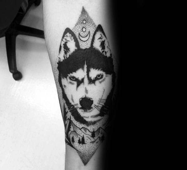 Tattoo Siberian Husky Designs For Men