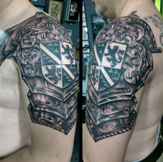 Tattoos Of Family Crest For Men Armor Arm