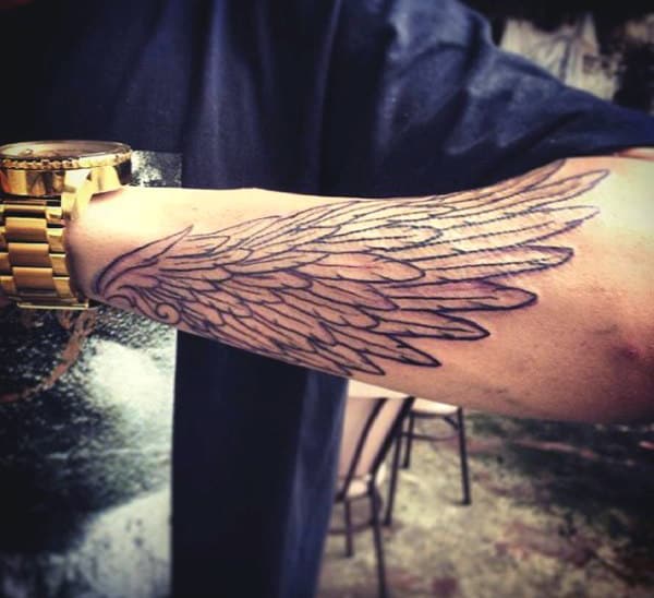 Forearm wing tattoo Wing tattoo designs Wing tattoo men  YouTube