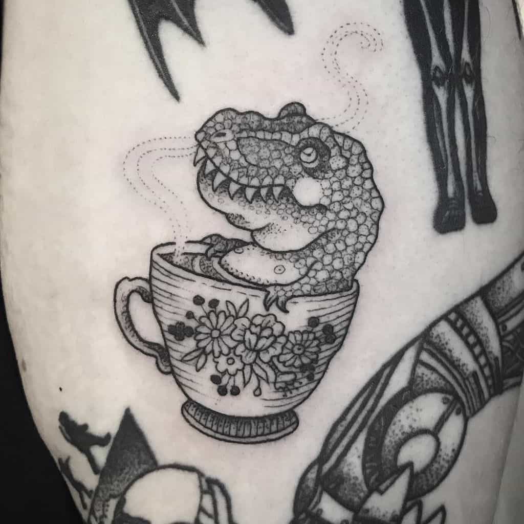 Tea Rex Cup Funny Tattoo