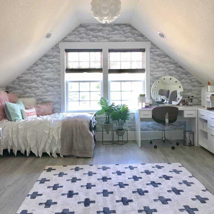 small attic girls bedroom 