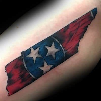 20 Tennessee Flag Tattoo Ideas For Men - Three Star Designs