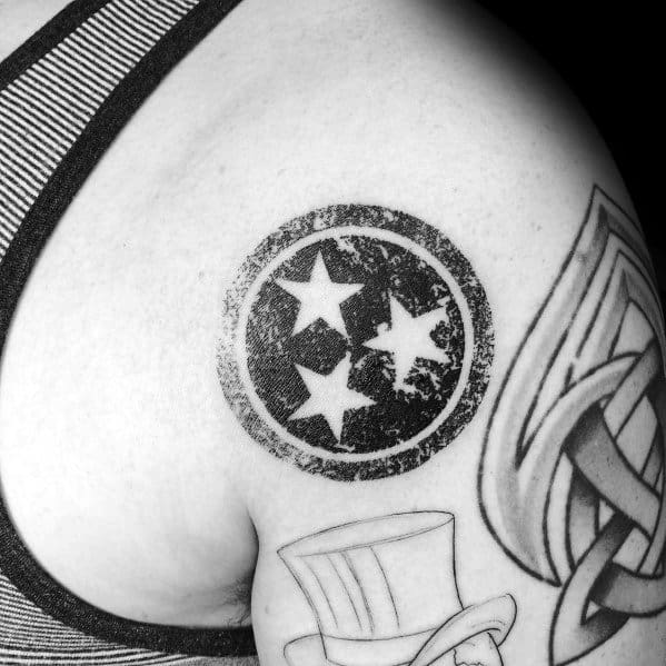 20 Tennessee Flag Tattoo Ideas For Men - Three Star Designs