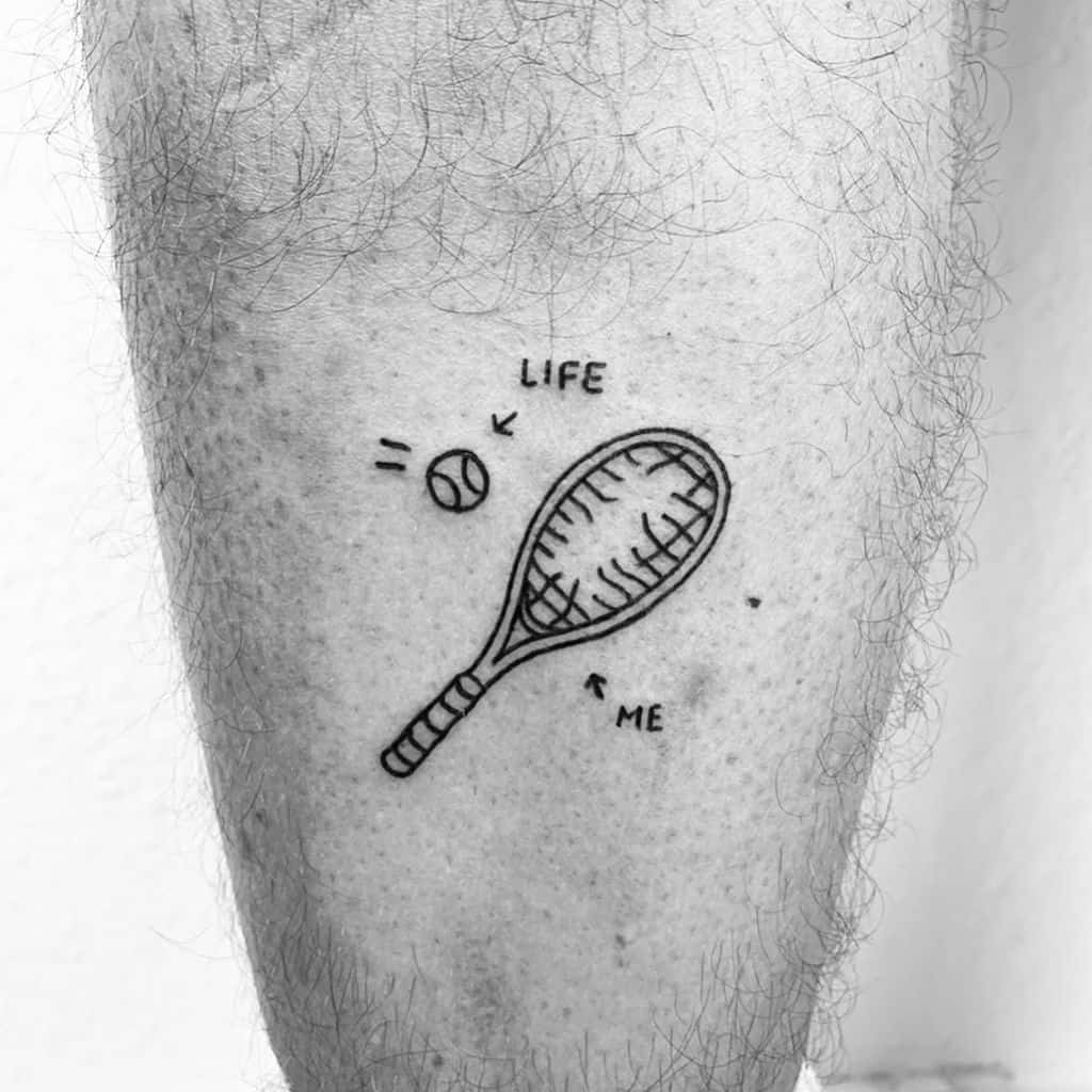 Tennis Graphic Design Simple Lining Tattoo