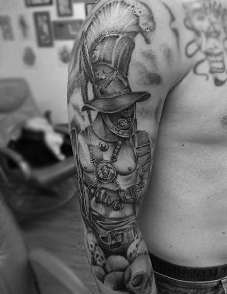 Terrific Warrior Tattoo Male Full Sleeves