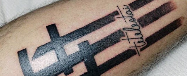 Masculine Tetelestai Guy Script Rib Cage Side Tattoo Designs  Tattoo  fonts Tattoo font for men Tattoo designs men