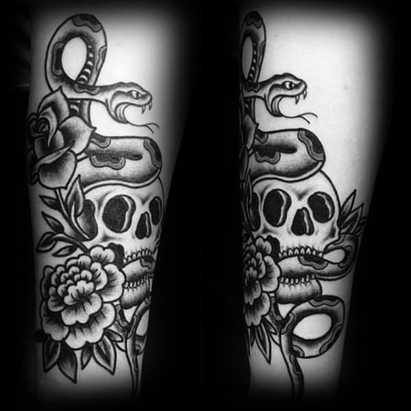 The Dark Mark Tattoos Men Snake And Skull Design