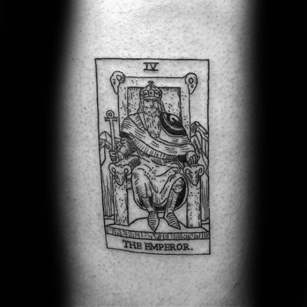 The Emperor Back Artistic Male Tarot Tattoo Ideas