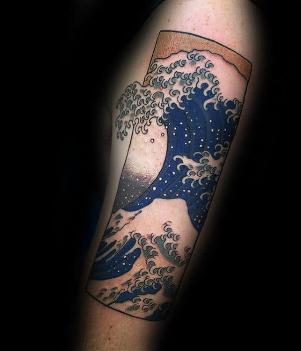 The Great Wave Off Kanagawa Mens Japanese Arm Tattoos
