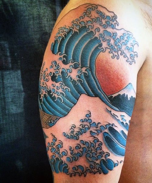 The Great Wave Off Kanagawa Tattoo For Guys