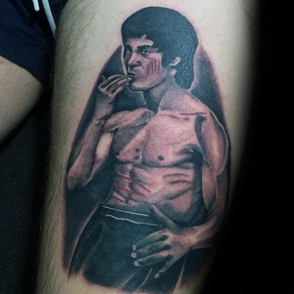 Thigh Bruce Lee Tattoos For Gentlemen