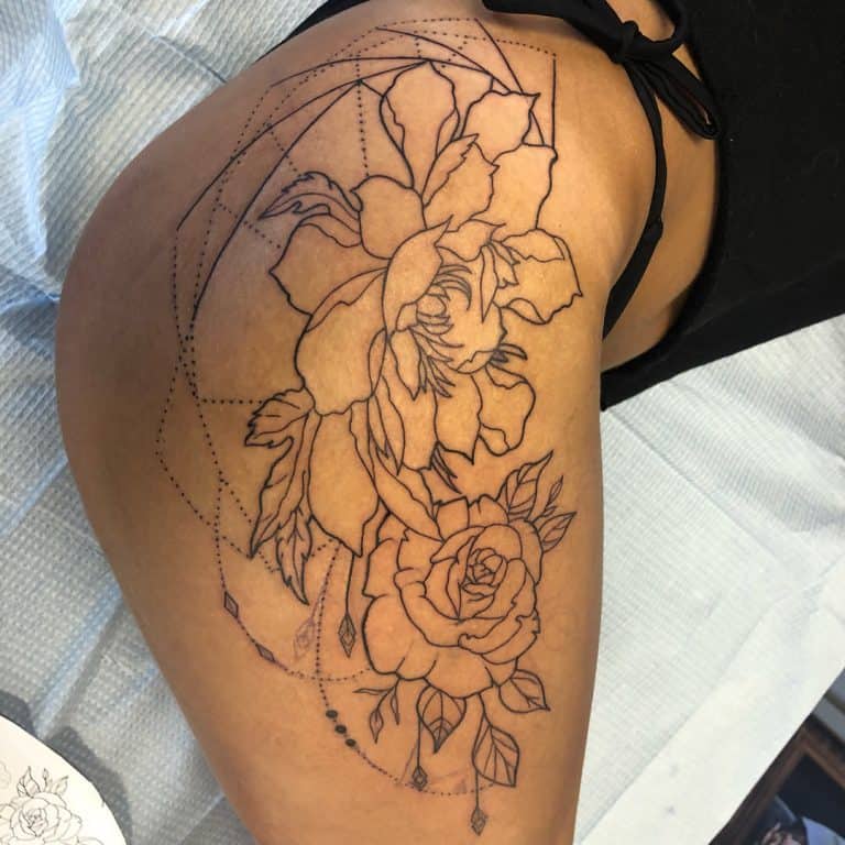 Top 55 Best Geometric Flower Tattoo Ideas - [2021 Inspiration Guide]