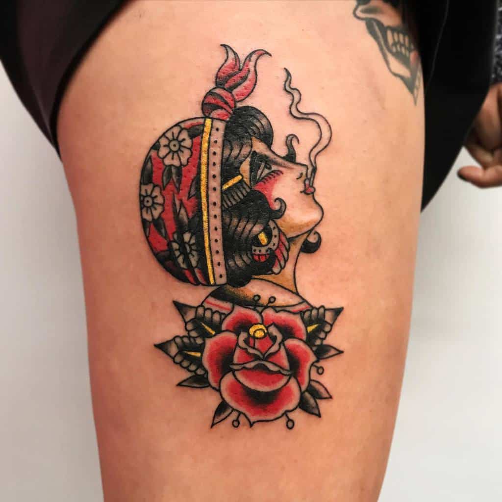 thigh gypsy rose tattoos haseldentattoo