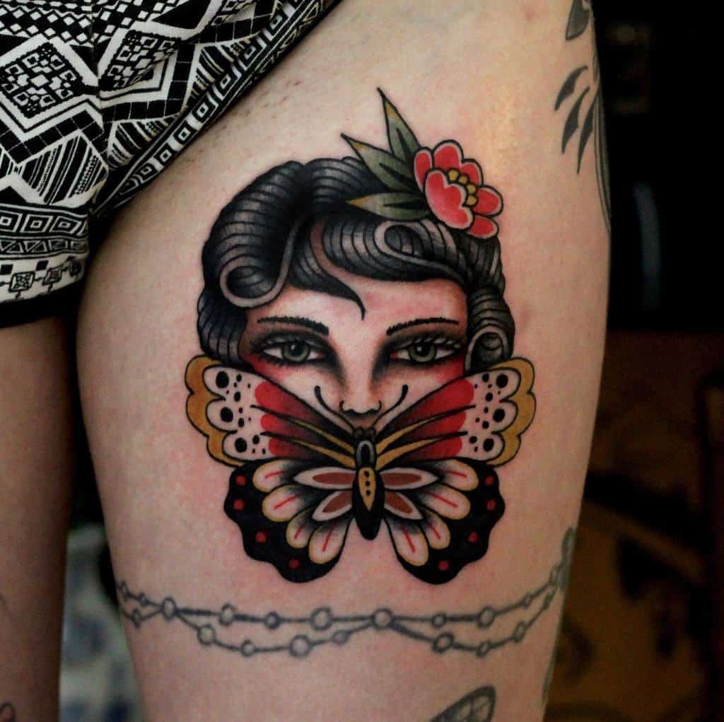 thigh gypsy rose tattoos monti_tattooer