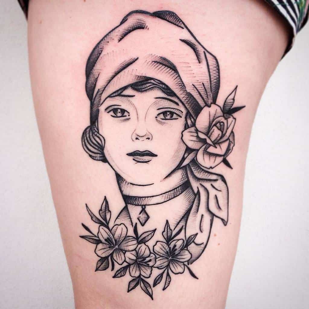 thigh gypsy rose tattoos tattoosbyharry