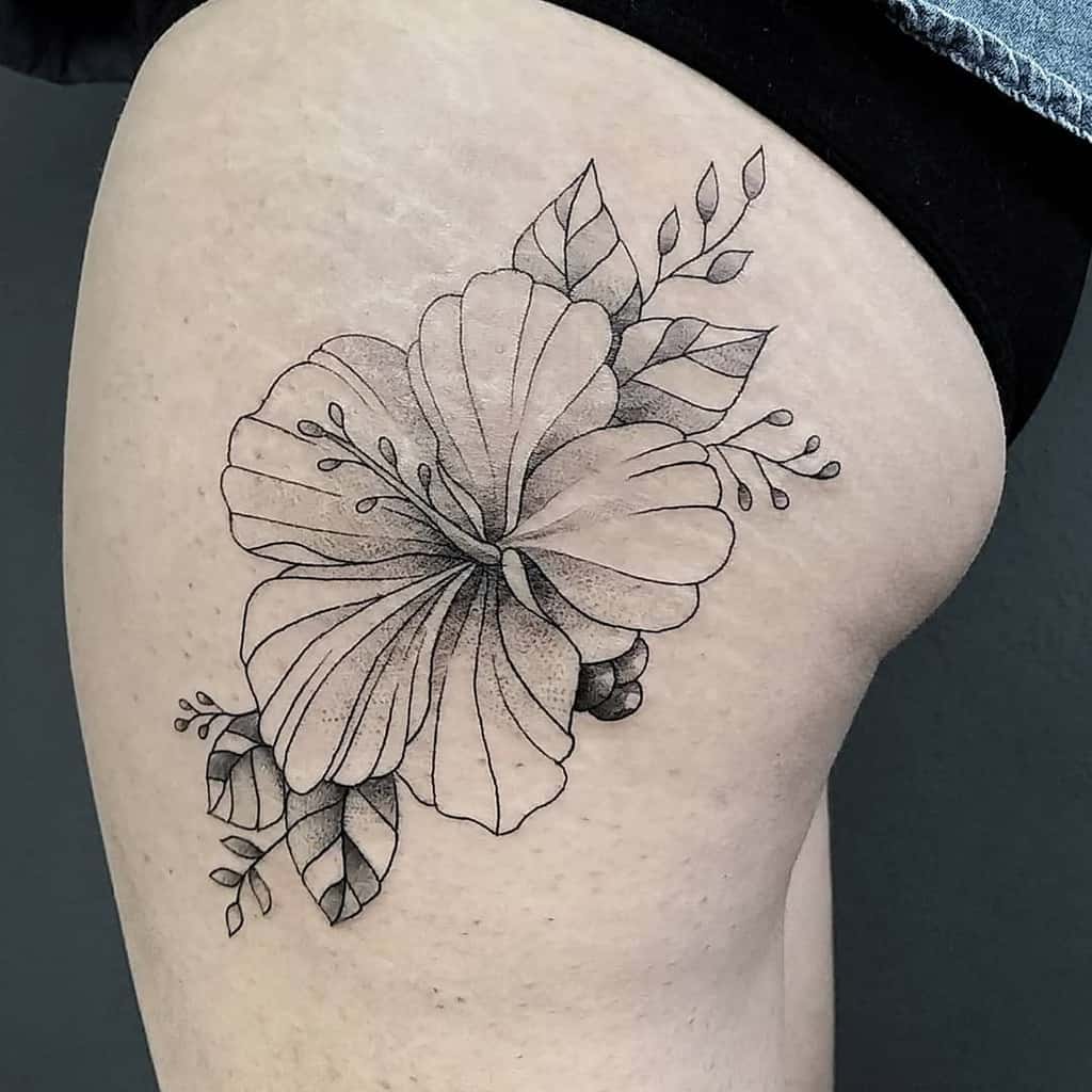 Top 61 Best Hawaiian Flower Tattoo Ideas  2021 Inspiration Guide  Hawaiian  flower tattoos Flower tattoo shoulder Thigh tattoos women