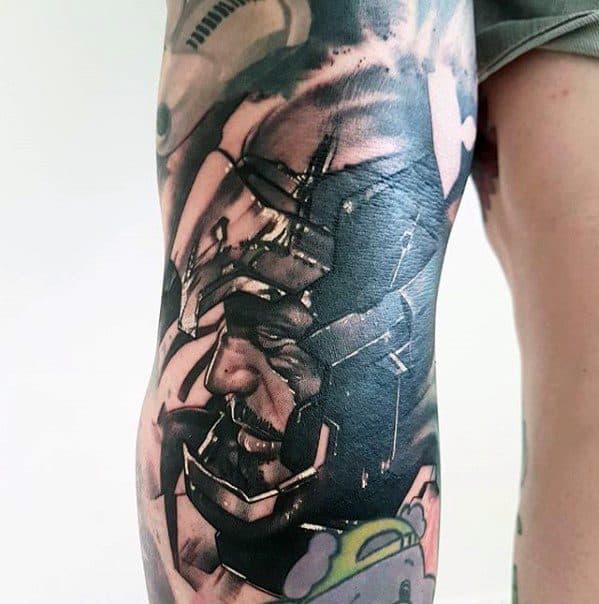 Thigh Iron Man Tattoo Ideas For Males