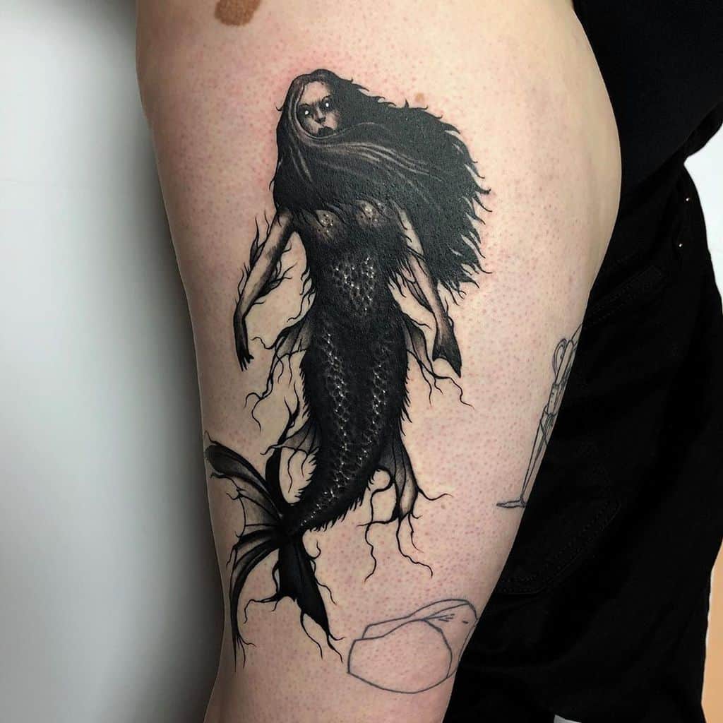 thigh mermaid tattoos hatsu_blackcraft