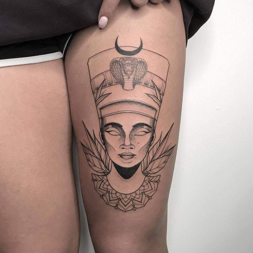 Thigh Nefertiti Tattoos Yair Assaraf